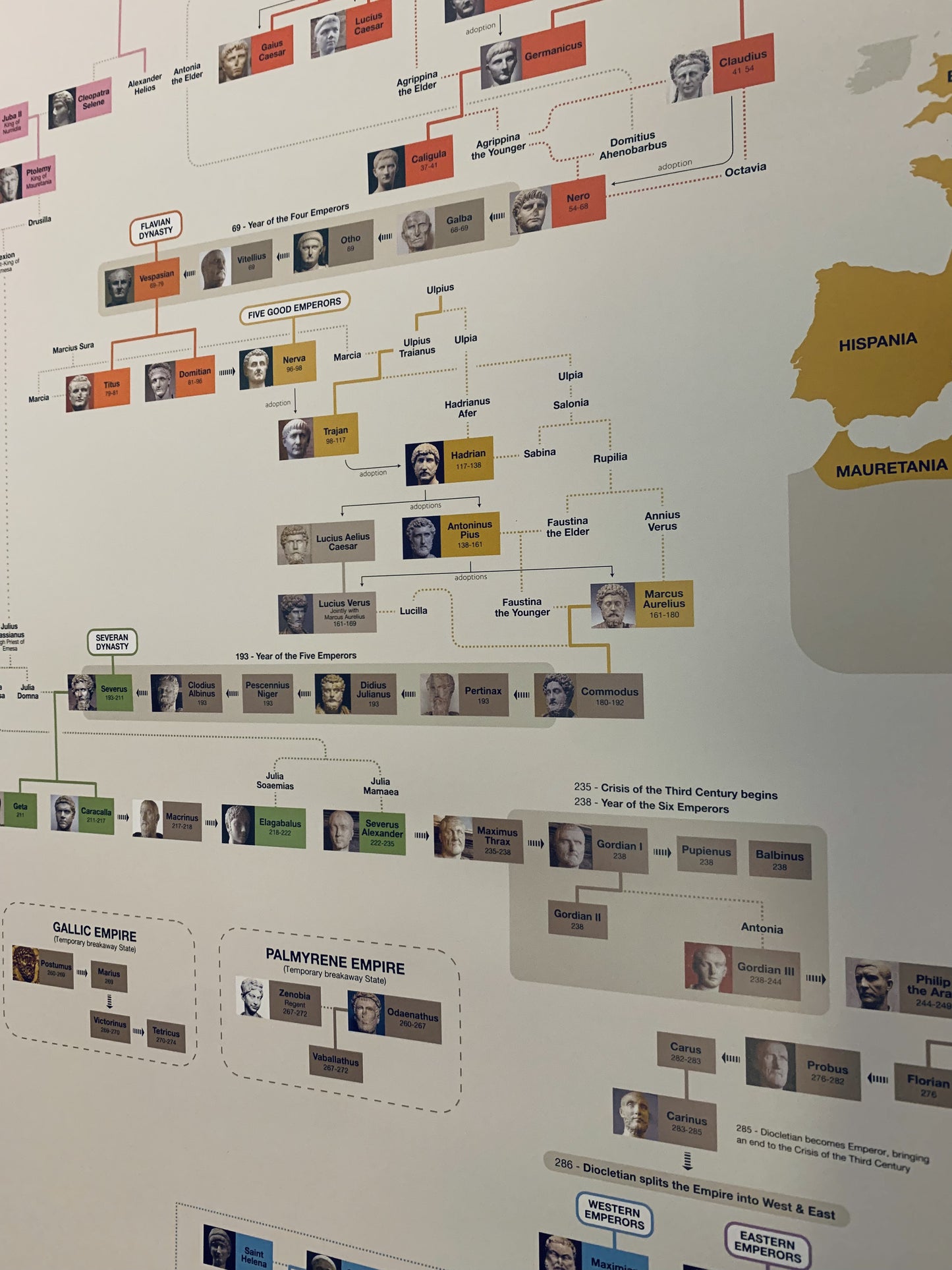 Roman Emperors Family Tree Poster