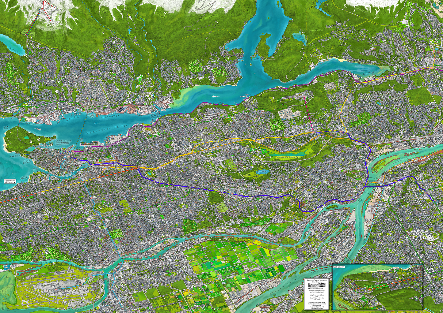 Vancouver Map by CitiesIllustrated